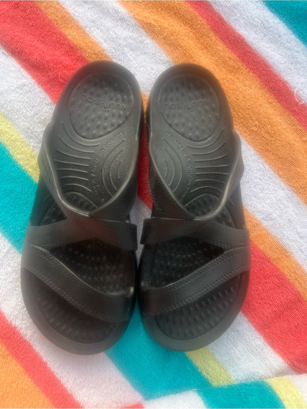 Women's Black Croslite-Style Comfort Sandals